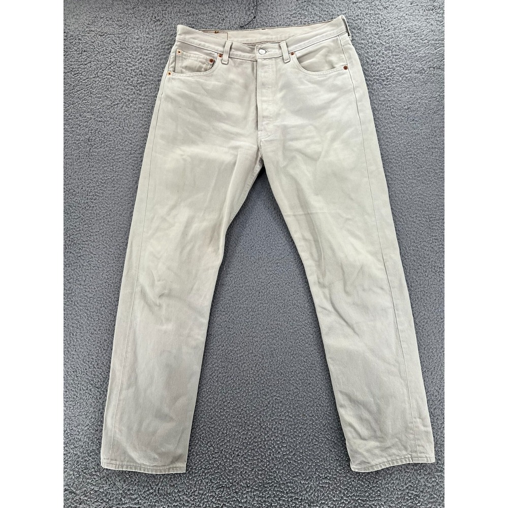 Vintage 90s 1998 Levi's 501 Beige Denim‎ Jeans Mens 34x32 (Fits 32x31) READ
